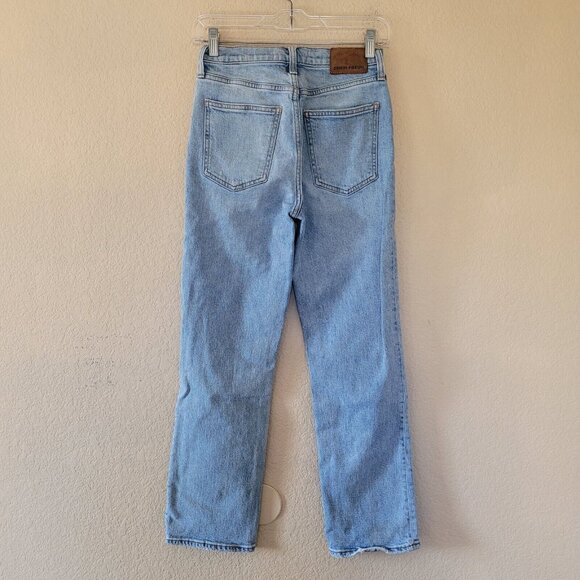 Aritzia Denim Forum The Arlo High Rise Straight Jeans Sz 25 Blue Stretch Cotton - Picture 10 of 10